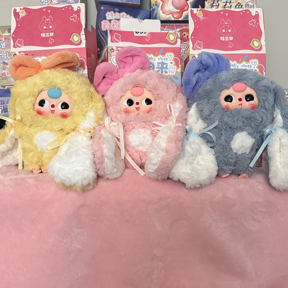 🐰  BUNDLE SALE Baby Three, Full size  (Happy Day )🐰 plush pendants quantity (3)